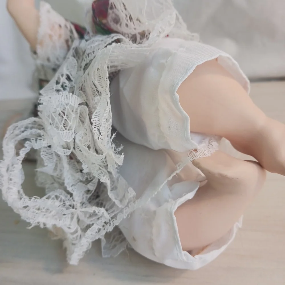 Classical Treasures Brunette Baby Doll Angel Outfit Porcelain